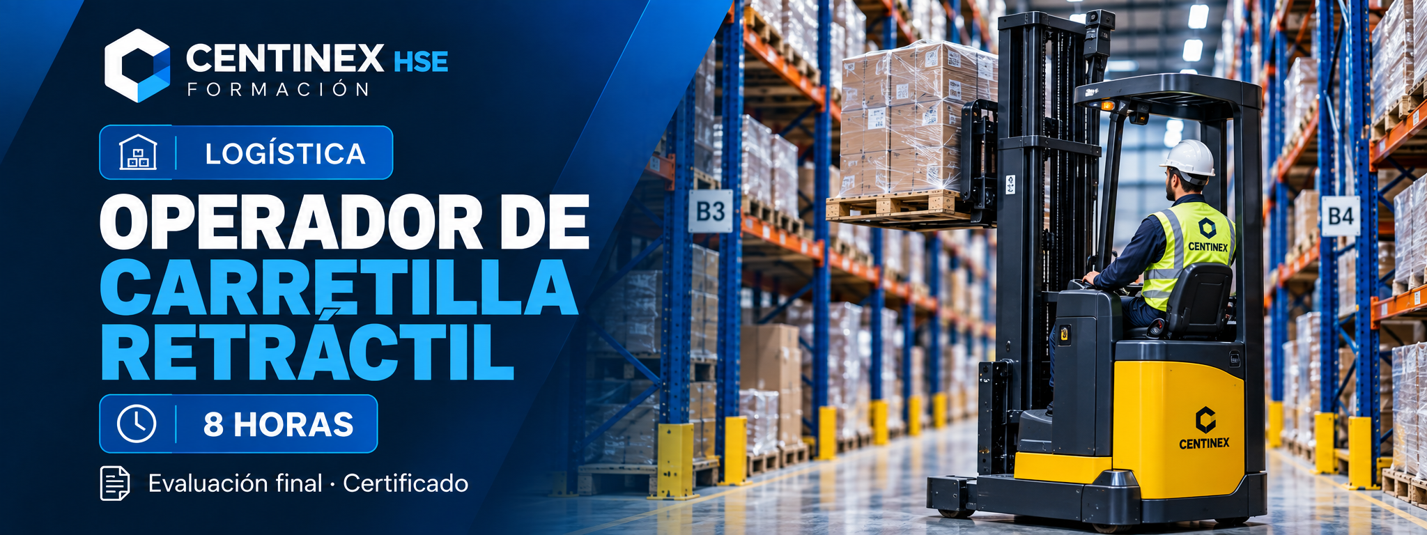 Portada de OPERADOR DE CARRETILLA RETRÁCTIL · LOGÍSTICA · 8 HORAS